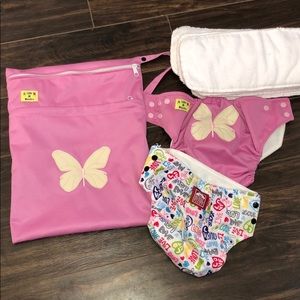 Girl Cloth Diaper Set. Unused Birth - 24 Month